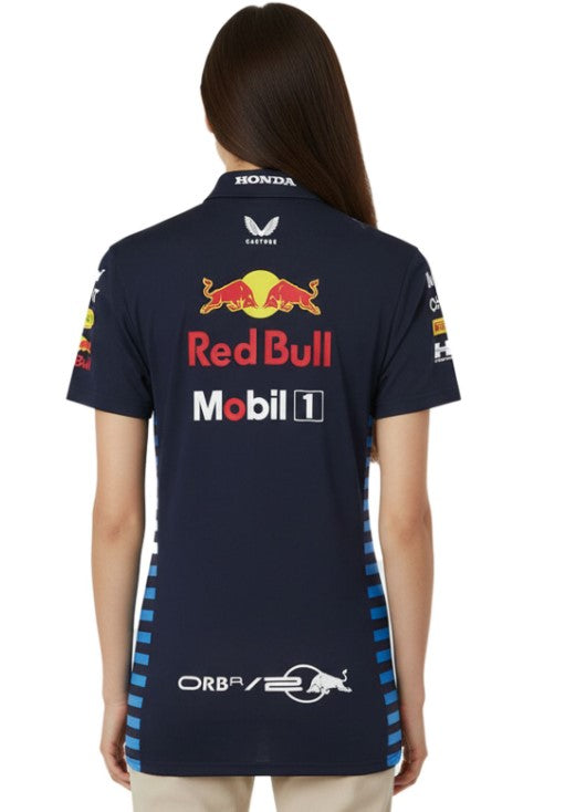 Koszulka polo damska Oracle Red Bull Racing Formuła 1 F1 Team 2024 z logo sponsorów