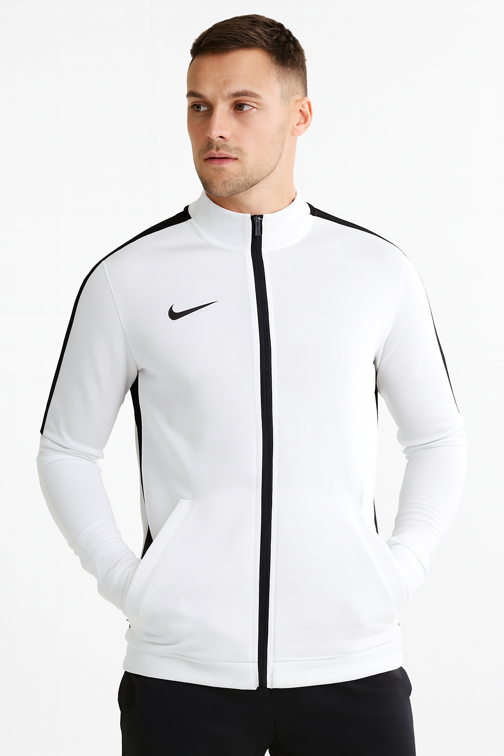 Kurtka męska Nike Academy 23, BIAŁO CZARNA