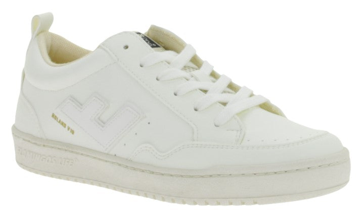 Buty miejskie damskie FLAMINGOS LIFE Roland V10 Wegańskie trampki niskie Wyprodukowano w Hiszpanii Kolor złamanej bieli