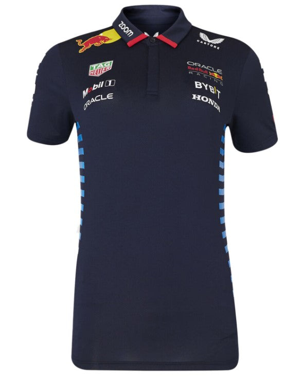 Koszulka polo damska Oracle Red Bull Racing Formuła 1 F1 Team 2024 z logo sponsorów