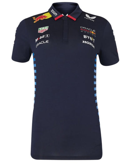 Koszulka polo damska Oracle Red Bull Racing Formuła 1 F1 Team 2024 z logo sponsorów