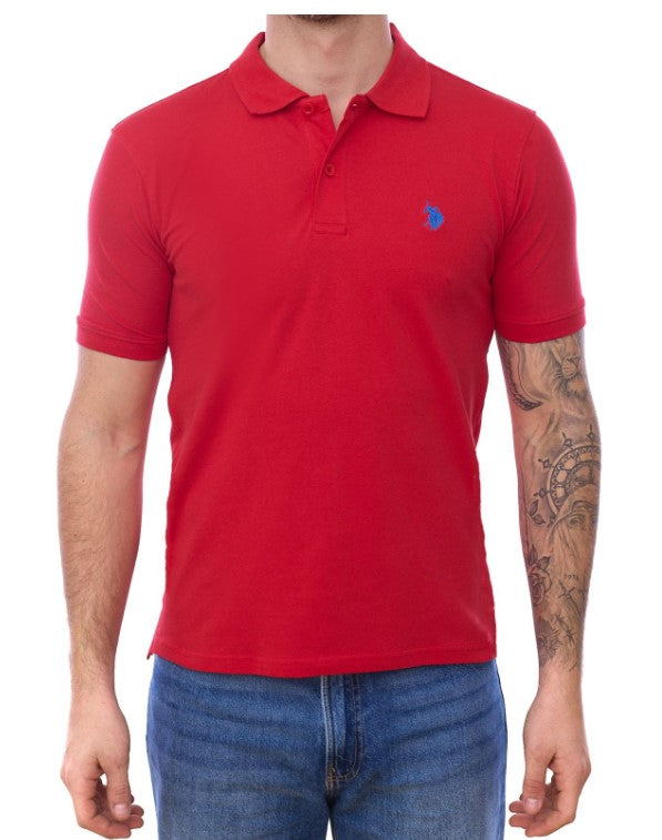 US POLO ASSN. Koszulka polo męska czerwona r.L