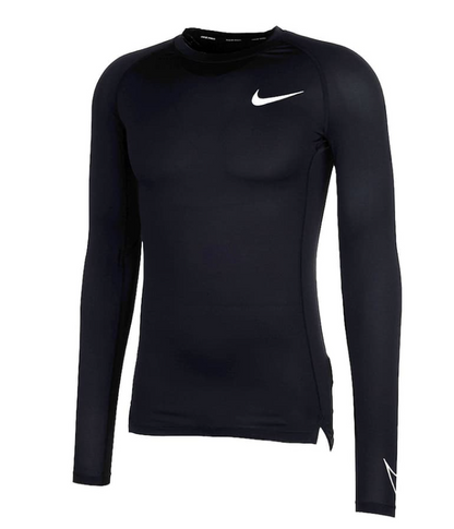 Koszulka z długim rękawem Nike Performance Pro Tight Fit, czarno-biała,