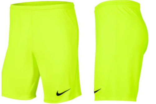 Spodenki Nike Park III, ŻÓŁTE FLUORESCENCYJNE