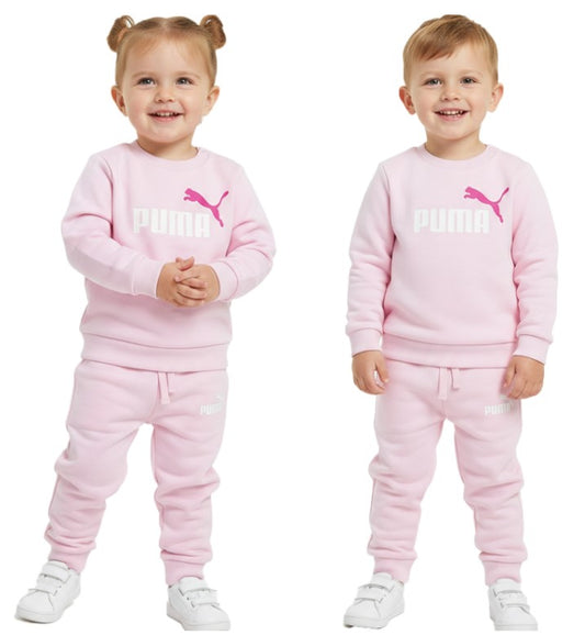 Dres dziecięcy PUMA dla chłopców i dziewcząt, 2-częściowy komplet z bawełny składający się z bluzy dresowej i swetra z okrągłym dekoltem