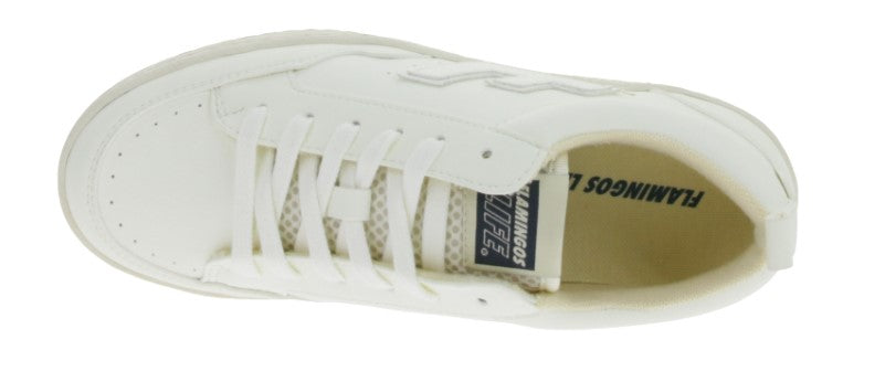 Buty miejskie damskie FLAMINGOS LIFE Roland V10 Wegańskie trampki niskie Wyprodukowano w Hiszpanii Kolor złamanej bieli