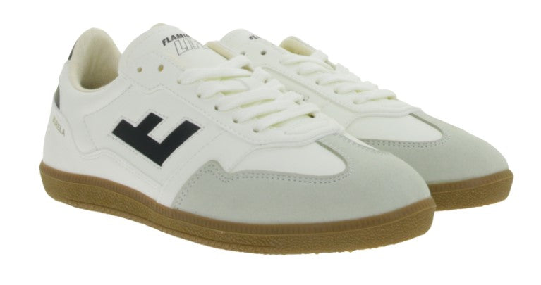 Buty miejskie damskie FLAMINGOS LIFE Burela Slim, wegańskie trampki niskie, wyprodukowane w Portugalii, wanilia/czarne