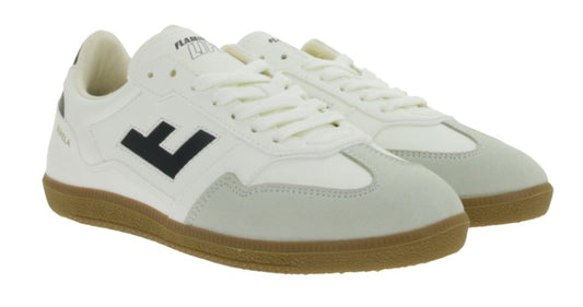 Buty miejskie damskie FLAMINGOS LIFE Burela Slim, wegańskie trampki niskie, wyprodukowane w Portugalii, wanilia/czarne