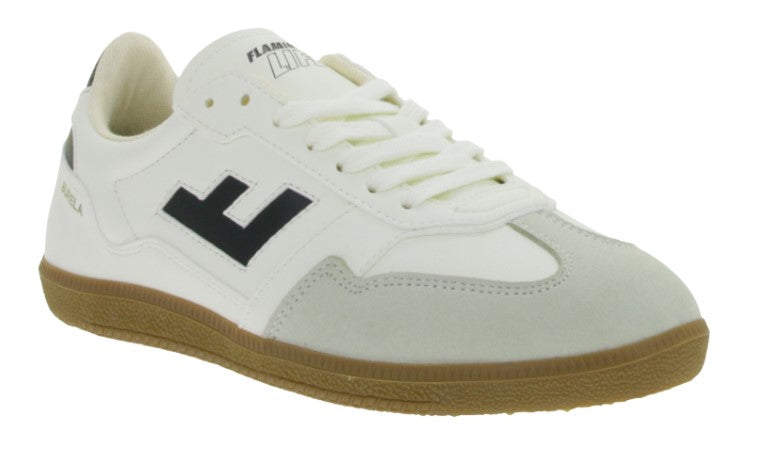 Buty miejskie damskie FLAMINGOS LIFE Burela Slim, wegańskie trampki niskie, wyprodukowane w Portugalii, wanilia/czarne