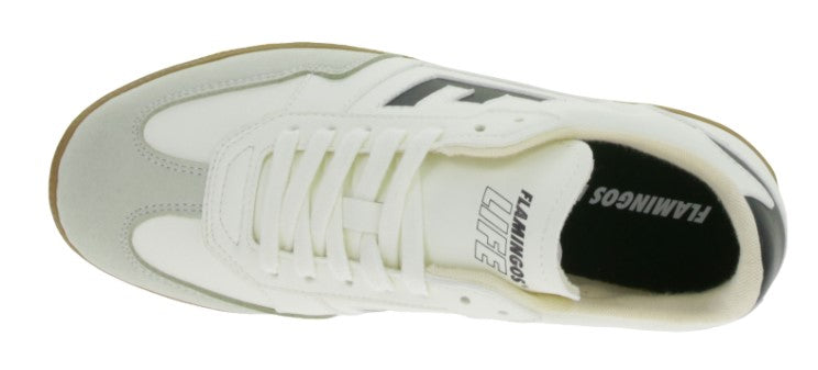 Buty miejskie damskie FLAMINGOS LIFE Burela Slim, wegańskie trampki niskie, wyprodukowane w Portugalii, wanilia/czarne