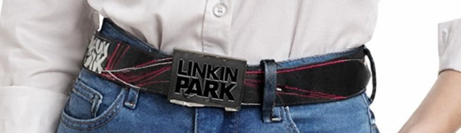Pasek skórzany Linkin Park Rock Band z logo Linkin Park, pasek casualowy