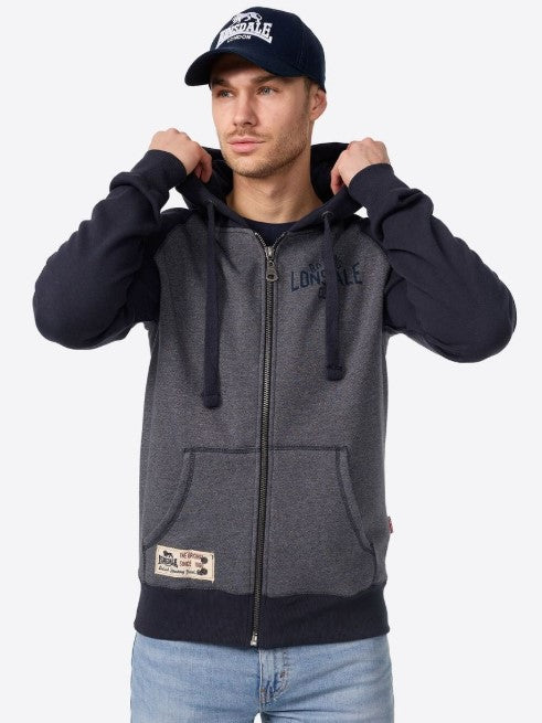 Bluza męska z kapturem Lonsdale London, granatowa